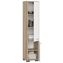 REGAŁ ŁAZIENKA FIN SŁUPEK 30 2D 140cm SONOMA / BIAŁY