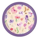Flower Watercolor Flowers paper plate 8 pcs 23 cm