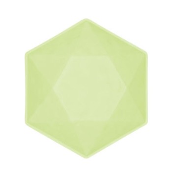 Colour Vert Decor Green Hexagonal Deep Plate Set of 6 - 15.8 cm