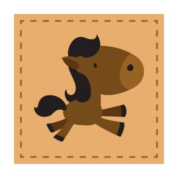Horses Brown hand and face towel, towel 30x30cm