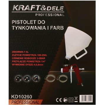 Pistolet do tynków 7,5L 1/4" KD10260