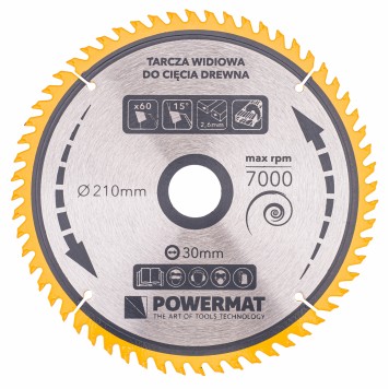 Tarcza widiowa do drewna 210x30 60z TDD-210x30x60Z