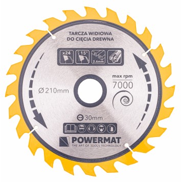 Tarcza widiowa do drewna 210x30 24z TDD-210x30x24Z