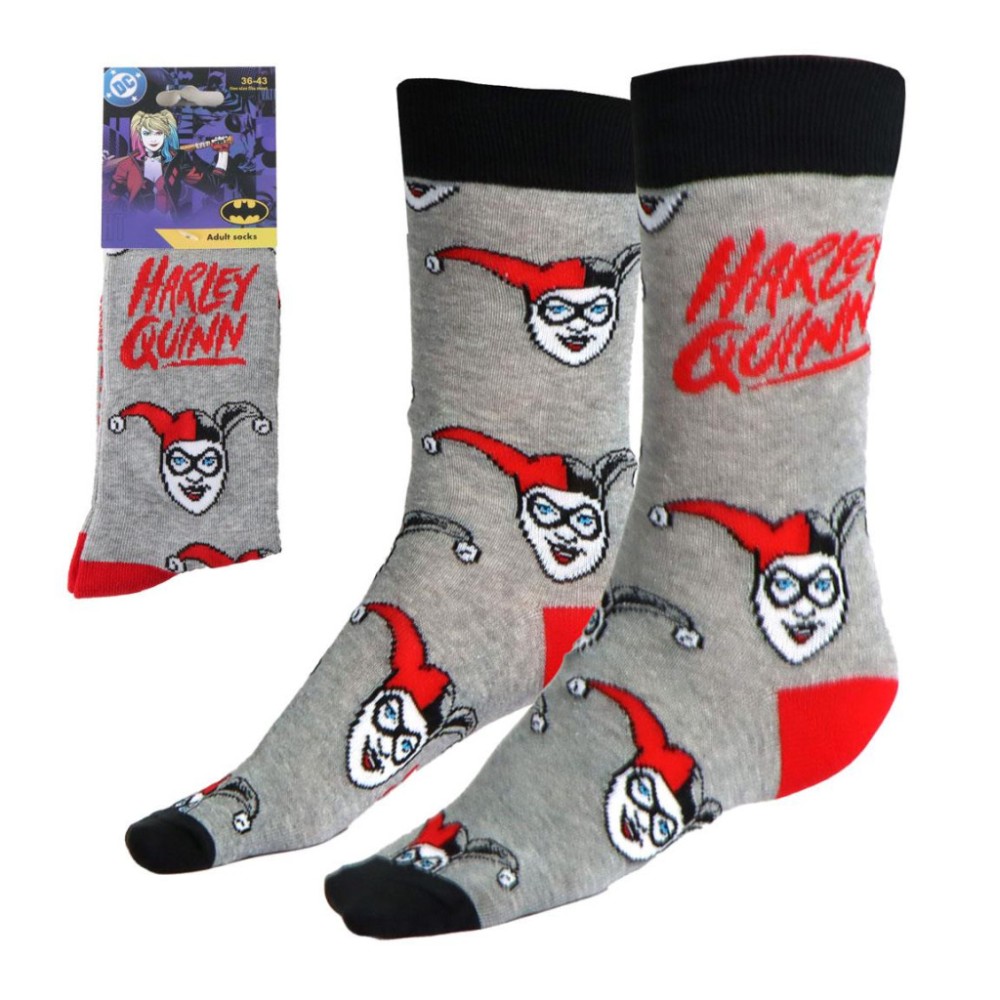 Harley Quinn Grey adult long socks 36/43