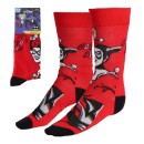 Harley Quinn Red adult long socks 36/43