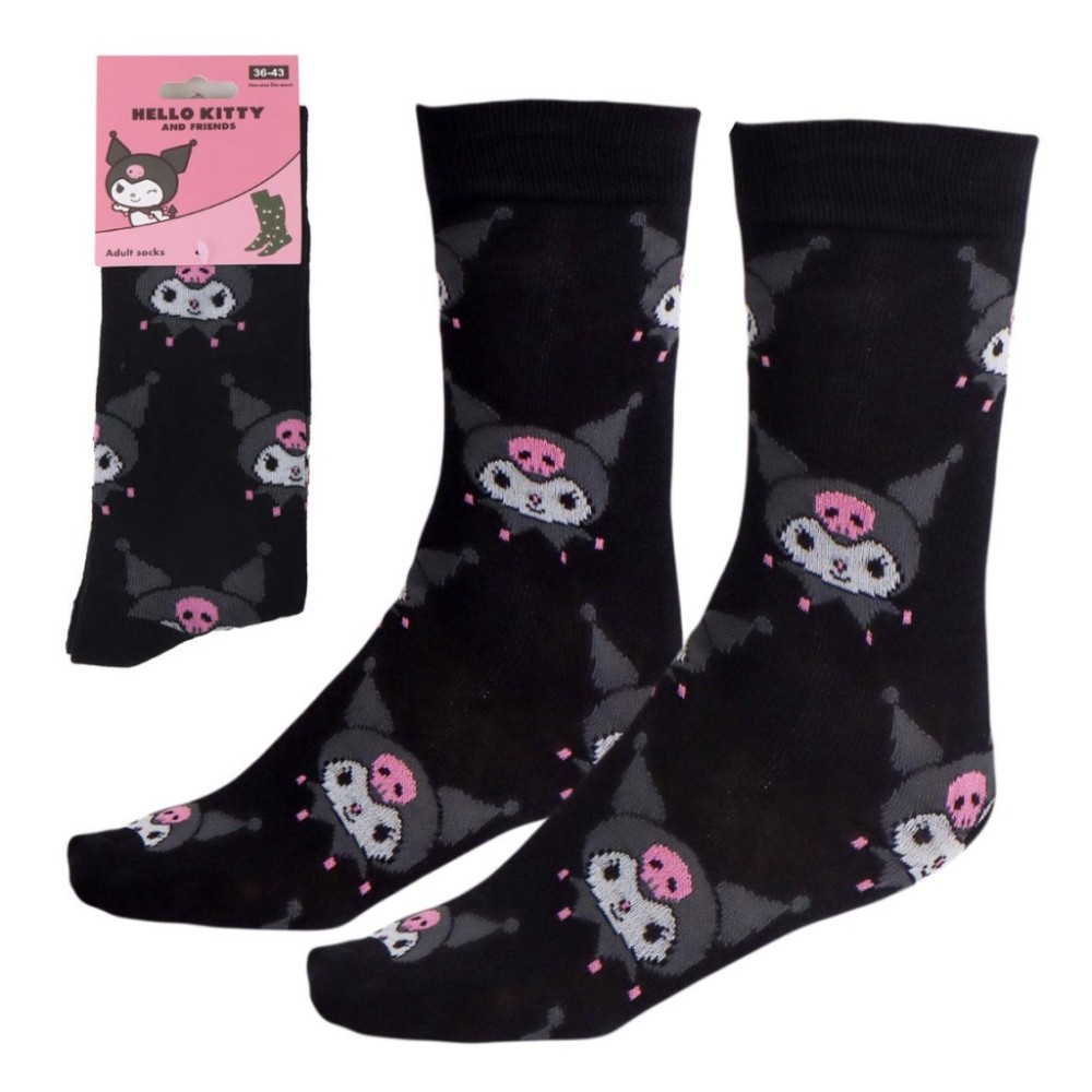 Hello Kitty Kuromi Black adult knee-high socks 36/43