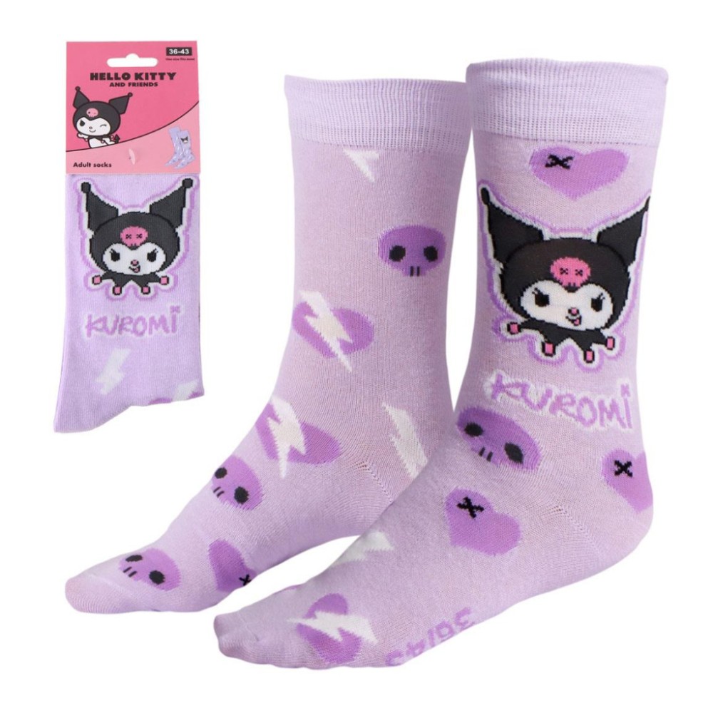 Hello Kitty Kuromi Purple adult long tube socks 36/43