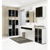 Colonne meuble étagère de salle de bain 2 portes 1 tiroirs 140x30X30 cm  noir brillant