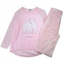 Ushuaia Pink Fluffy Polar Bear Women's Long Pajamas Plush S-XXL