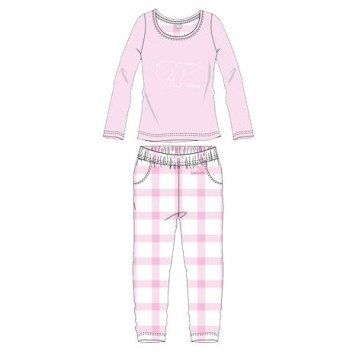 Ushuaia Pink Plaid Pink Polar Bear Women's Pajamas S-XXL