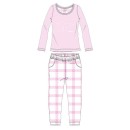 Ushuaia Pink Plaid Pink Polar Bear Women's Pajamas S-XXL