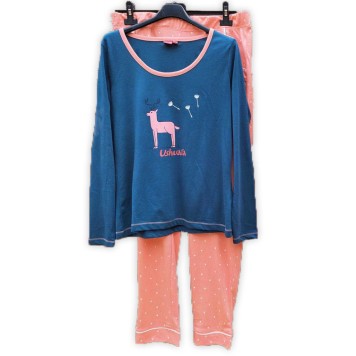 Ushuaia Dandelion  Women's Long Pajamas with Deer Print S-XXL