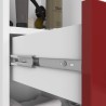 Colonne meuble étagère de salle de bain 2 portes 1 tiroirs 140x30X30 cm rouge brillant