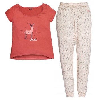 Ushuaia Tiny Flowers Reindeer women's pajamas XL