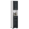 Colonne meuble étagère de salle de bain 2 portes 1 tiroirs 140x30X30 cm Anthracite brillant
