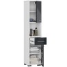 Colonne meuble étagère de salle de bain 2 portes 1 tiroirs 140x30X30 cm Anthracite brillant