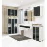 Colonne meuble étagère de salle de bain 2 portes 1 tiroirs 140x30X30 cm Anthracite brillant