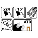 Tarcza widiowa do drewna 255x30 24z TDD-255x30x24Z