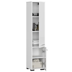 Colonne meuble étagère salle de bains  2 portes 30X30X 140cm Blanc brillant