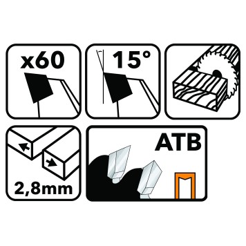 Tarcza widiowa do drewna 255x30 60z TDD-255x30x60Z