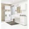 Colonne meuble étagère salle de bains  2 portes 30X30X 140cm Blanc brillant