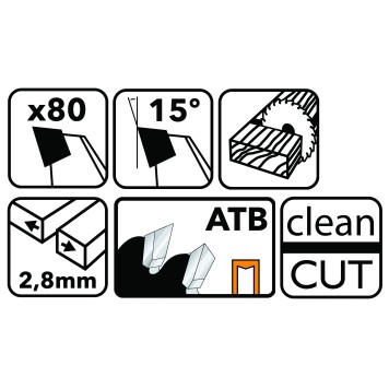 Tarcza widiowa do drewna 255x30 80z TDD-255x30x80Z