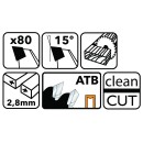 Tarcza widiowa do drewna 255x30 80z TDD-255x30x80Z