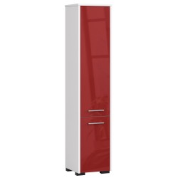 Colonne meuble étagère salle de bains  2 portes 30X30X 140cm Bordeaux brillant