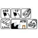 Tarcza widiowa do drewna 305x30 60z TDD-305x30x60Z