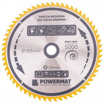 Tarcza widiowa do drewna 305x30 60z TDD-305x30x60Z