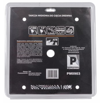 Tarcza widiowa do drewna 305x30 100z TDD-305x30x100Z