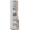 Colonne meuble étagère de salle de bain 2 portes 1 tiroirs 140x30X30 cm capuccino brillant