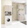 Colonne meuble étagère de salle de bain 2 portes 1 tiroirs 140x30X30 cm capuccino brillant
