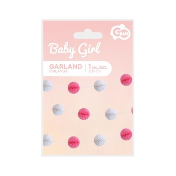 Baby Baby Girl Girl paper pom pom garland 250 cm