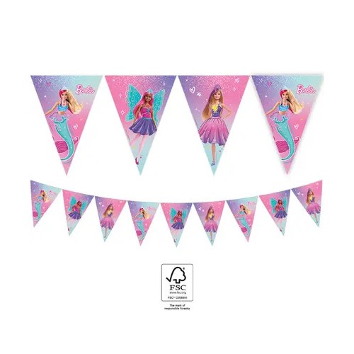 Barbie Fantasy flag garland FSC 2.3 m