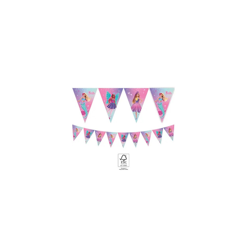 Barbie Fantasy flag garland FSC 2.3 m
