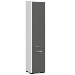 Colonne meuble étagère salle de bains  2 portes 30X30X 140cm Gris