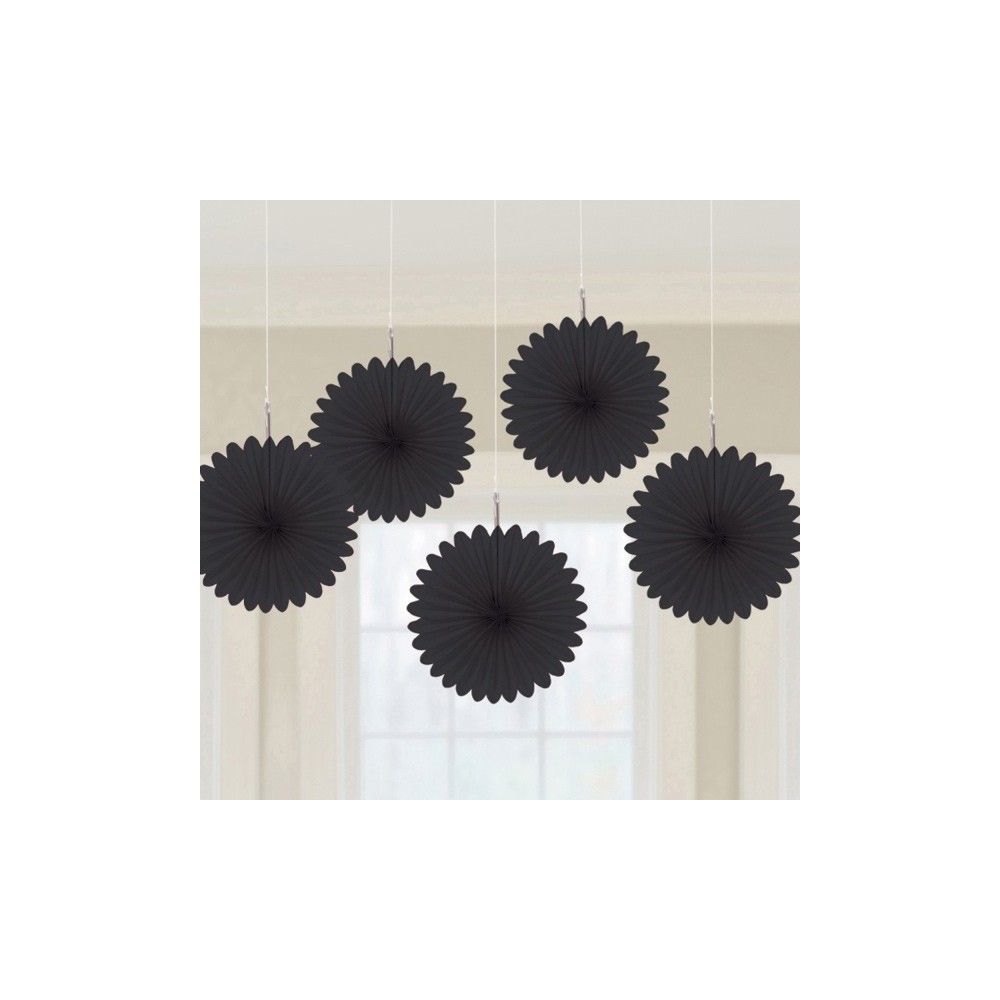 Colour Black, Black mini hanging decoration set of 5