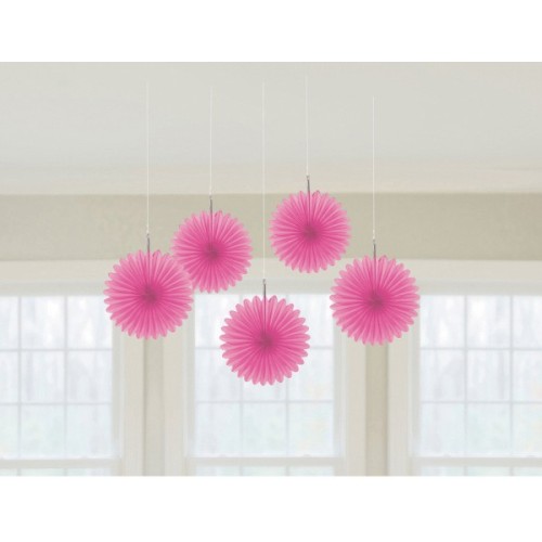 Colour Bright Pink, Pink mini hanging decoration 5 pcs set