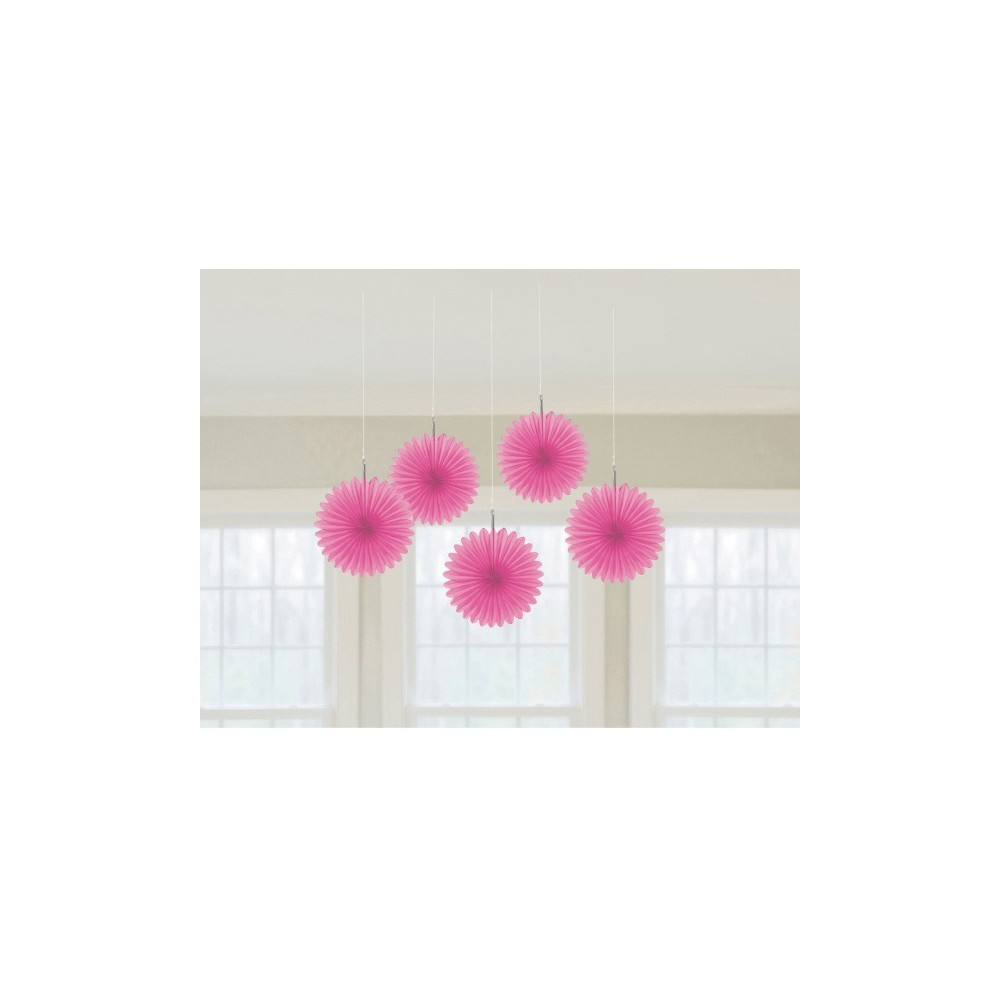 Colour Bright Pink, Pink mini hanging decoration 5 pcs set
