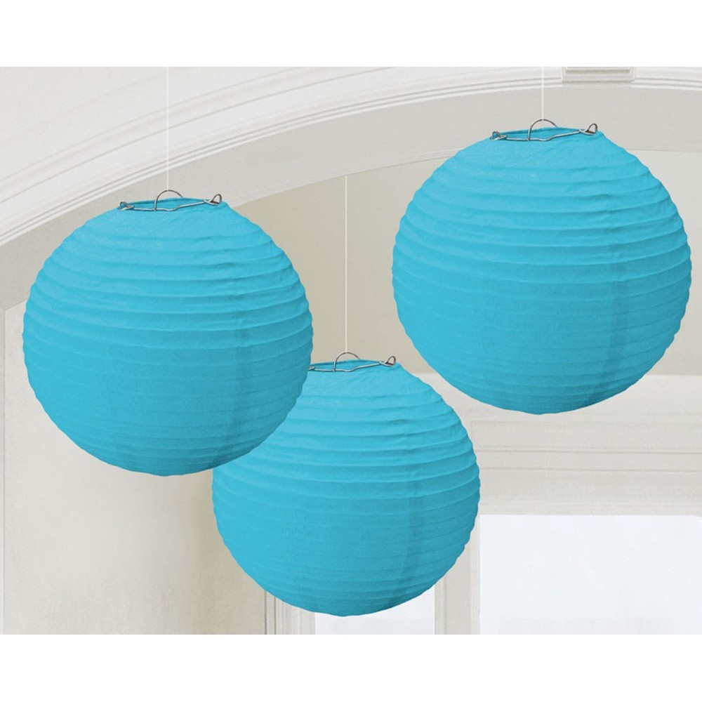 Colour Caribbean Blue, Blue Lantern Set of 3