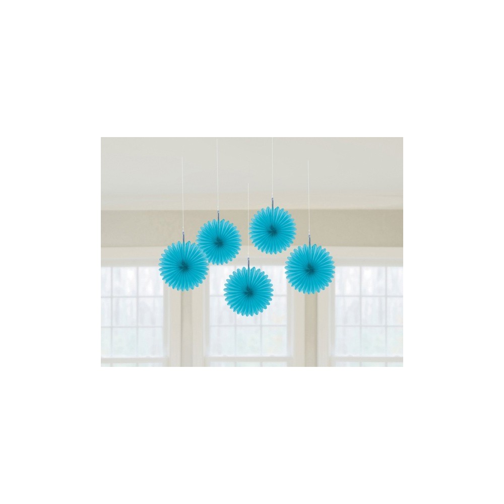 Colour Caribbean Blue, Blue Mini Hanging Decoration Set of 5