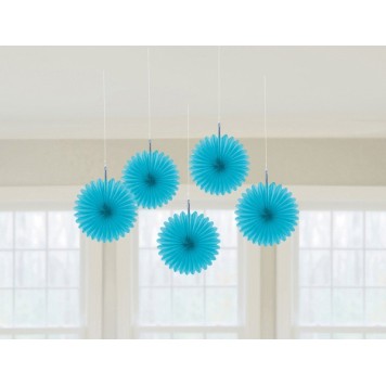 Colour Caribbean Blue, Blue Mini Hanging Decoration Set of 5