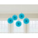 Colour Caribbean Blue, Blue Mini Hanging Decoration Set of 5