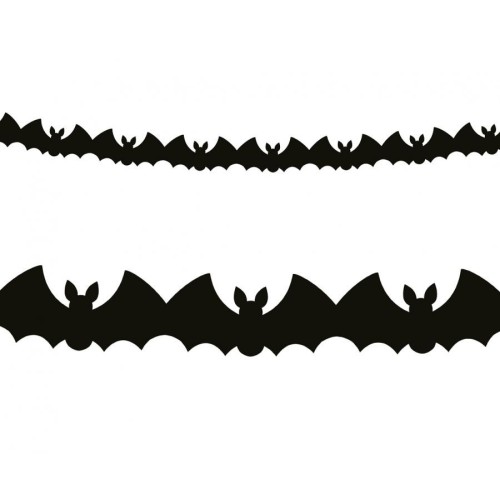 Halloween Bat Black paper garland 300 cm