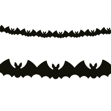 Halloween Bat Black paper garland 300 cm