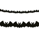 Halloween Bat Black paper garland 300 cm