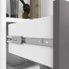 Colonne meuble étagère de salle de bain 2 portes 1 tiroirs 140x30X30 cm Gris