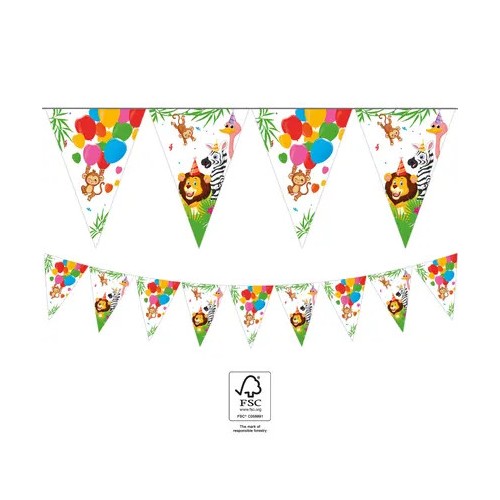 Jungle Balloons flag garland FSC 2.3 m