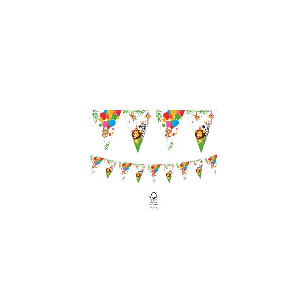 Jungle Balloons flag garland FSC 2.3 m